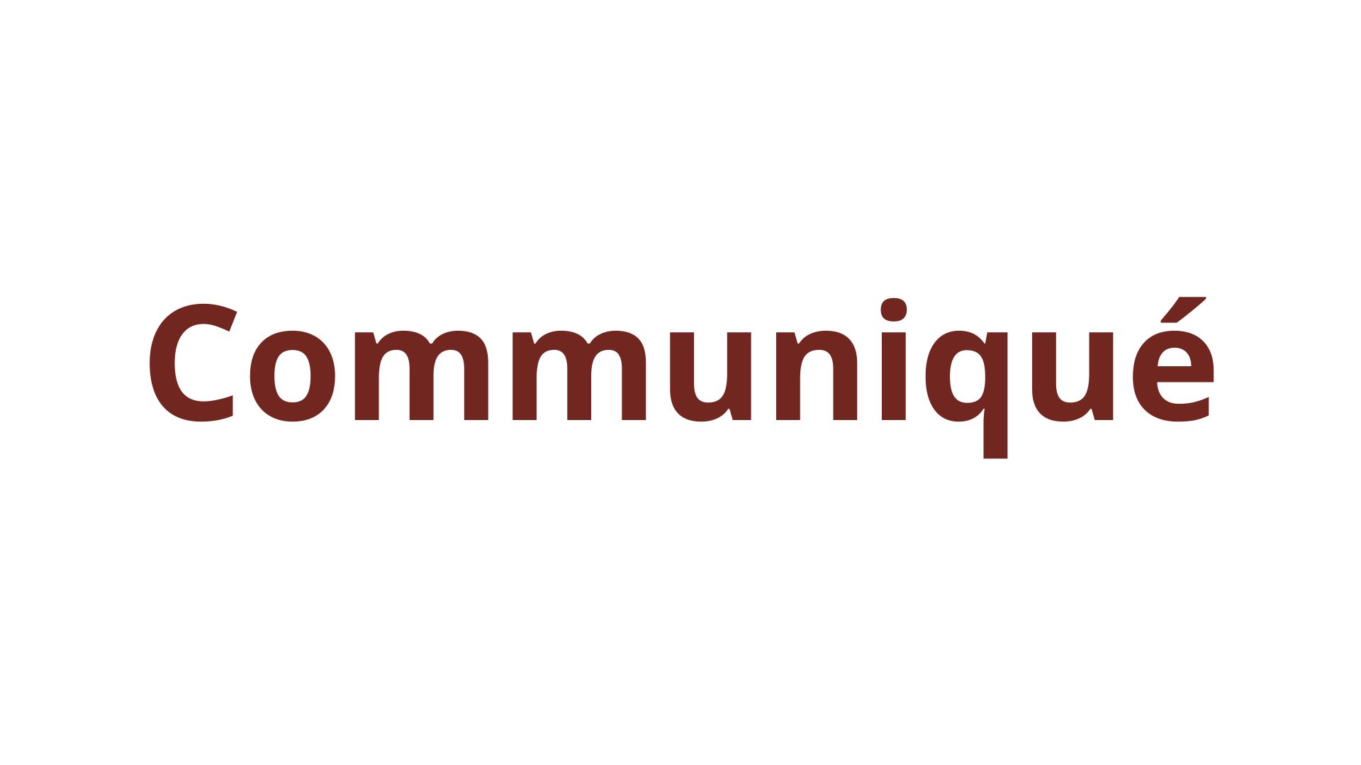 Communiqué